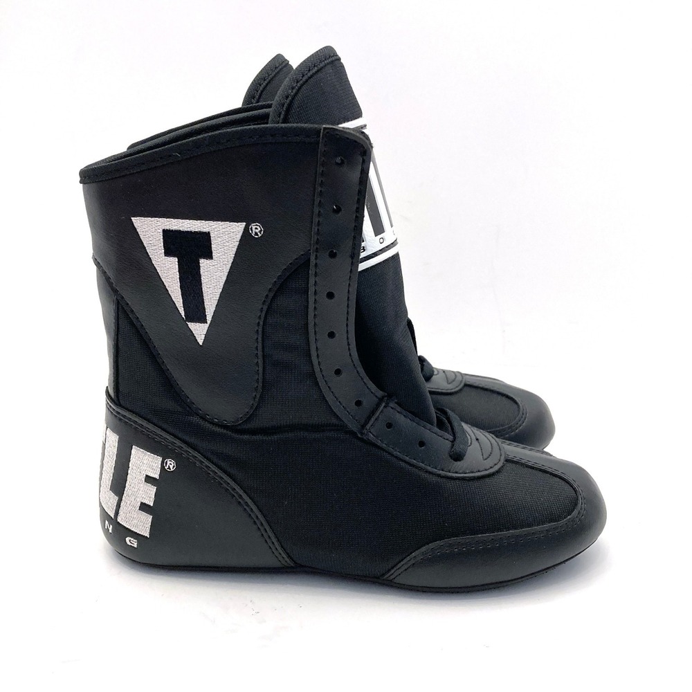 Title Boxing Mid Top Boxing Shoes Boots Kids Size 2‎ EU 33.5 Black Never Worn